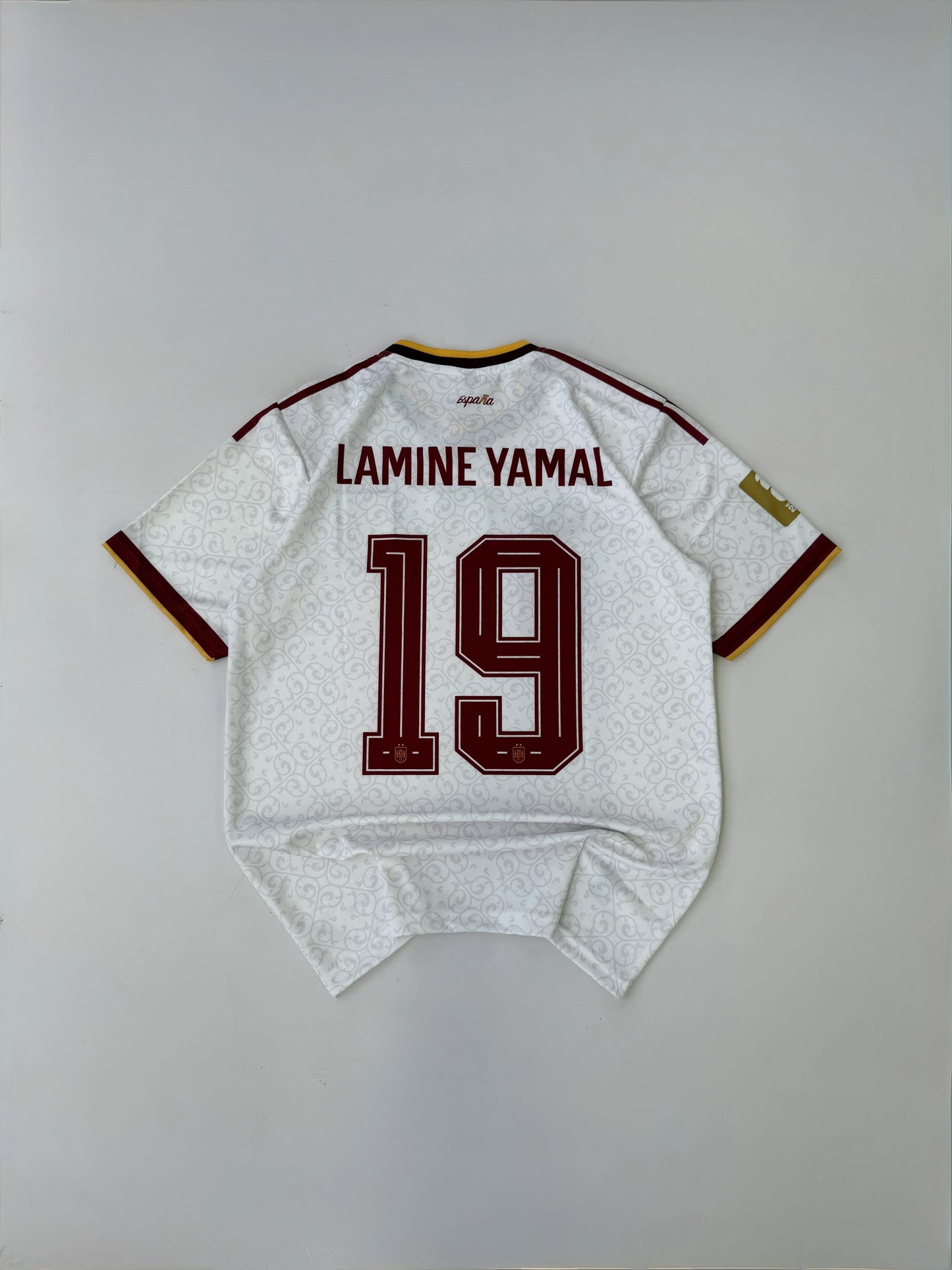 TWO STAR LAMINE YAMAL 19 SPAIN 2026 WORLD CUP AWAY CHAMPIONS KIT EMBROIDERY