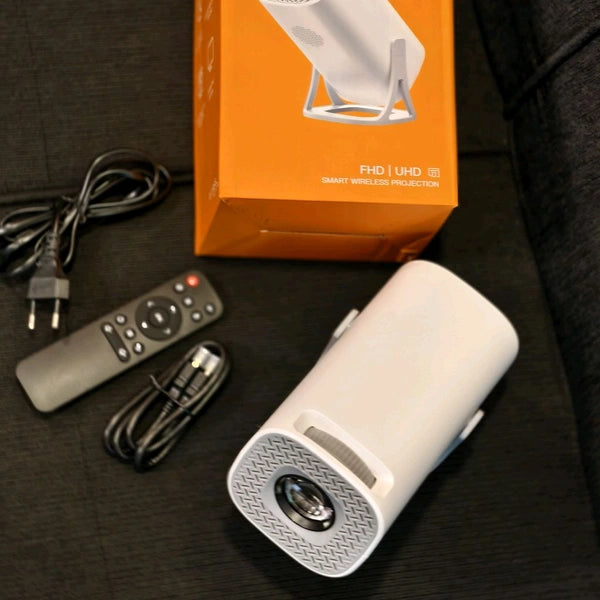 Mini Smart Android Projector With 4K Decoding FHD Display | Built-in OS | Wireless Screen Mirroring | Ultra Portable Design
