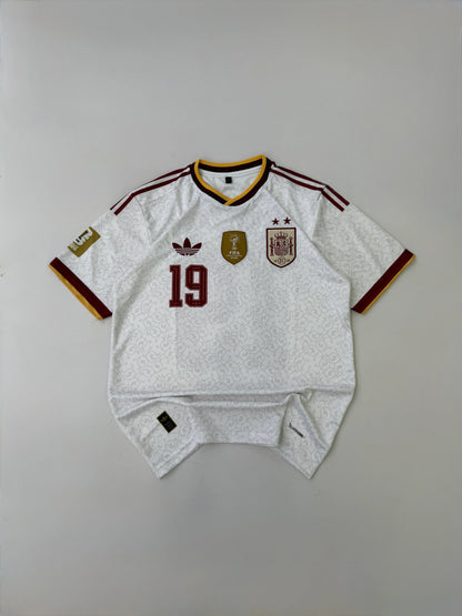 TWO STAR LAMINE YAMAL 19 SPAIN 2026 WORLD CUP AWAY CHAMPIONS KIT EMBROIDERY