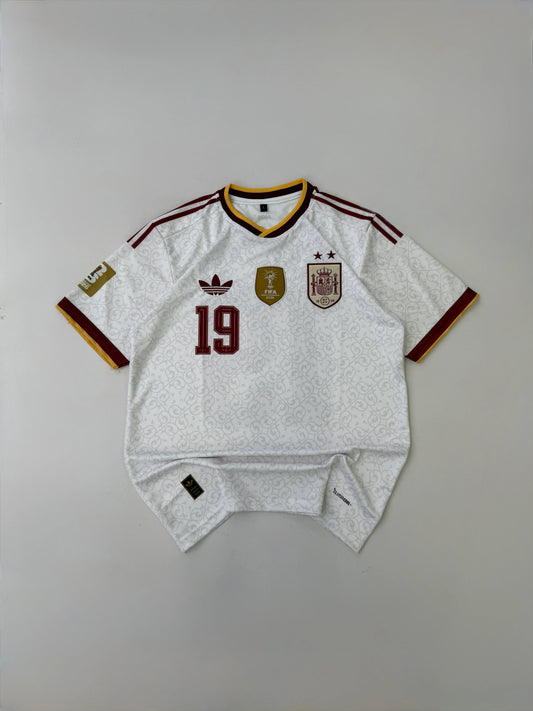 TWO STAR LAMINE YAMAL 19 SPAIN 2026 WORLD CUP AWAY CHAMPIONS KIT EMBROIDERY