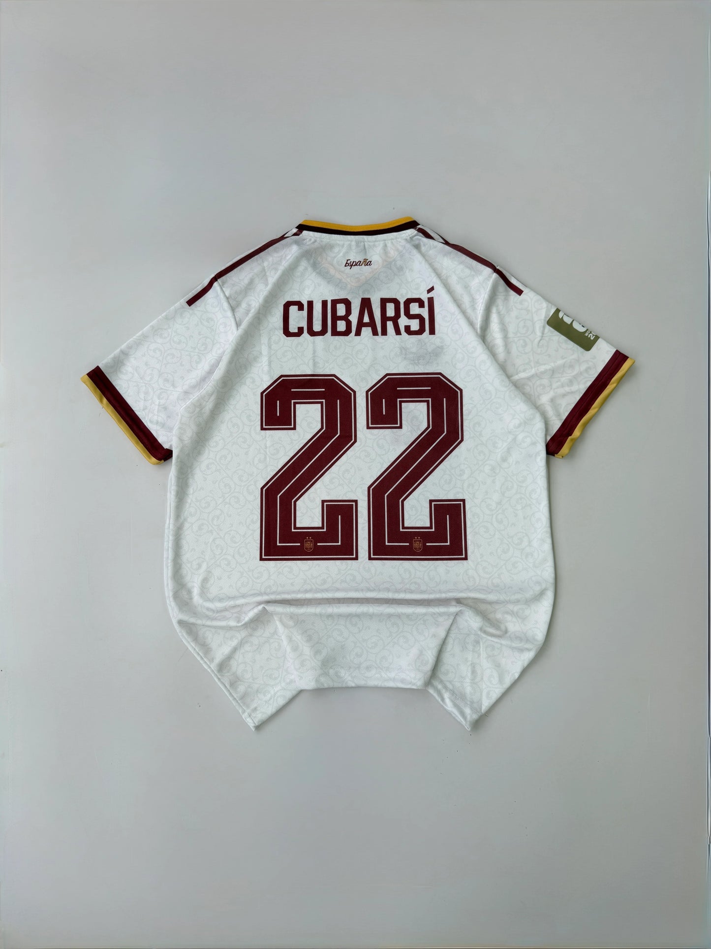 TWO STAR CUBARSI 22 SPAIN 2026 WORLD CUP AWAY CHAMPIONS KIT EMBROIDERY
