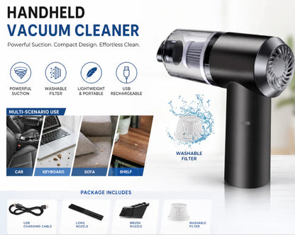 Handheld Vacuum Cleaner – Portable & USB Rechargeable