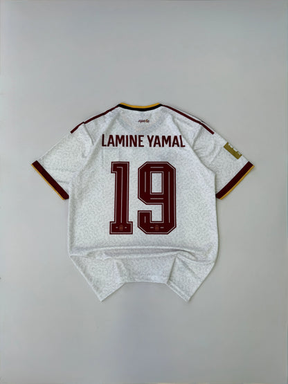 TWO STAR LAMINE YAMAL 19 SPAIN 2026 WORLD CUP AWAY CHAMPIONS KIT EMBROIDERY