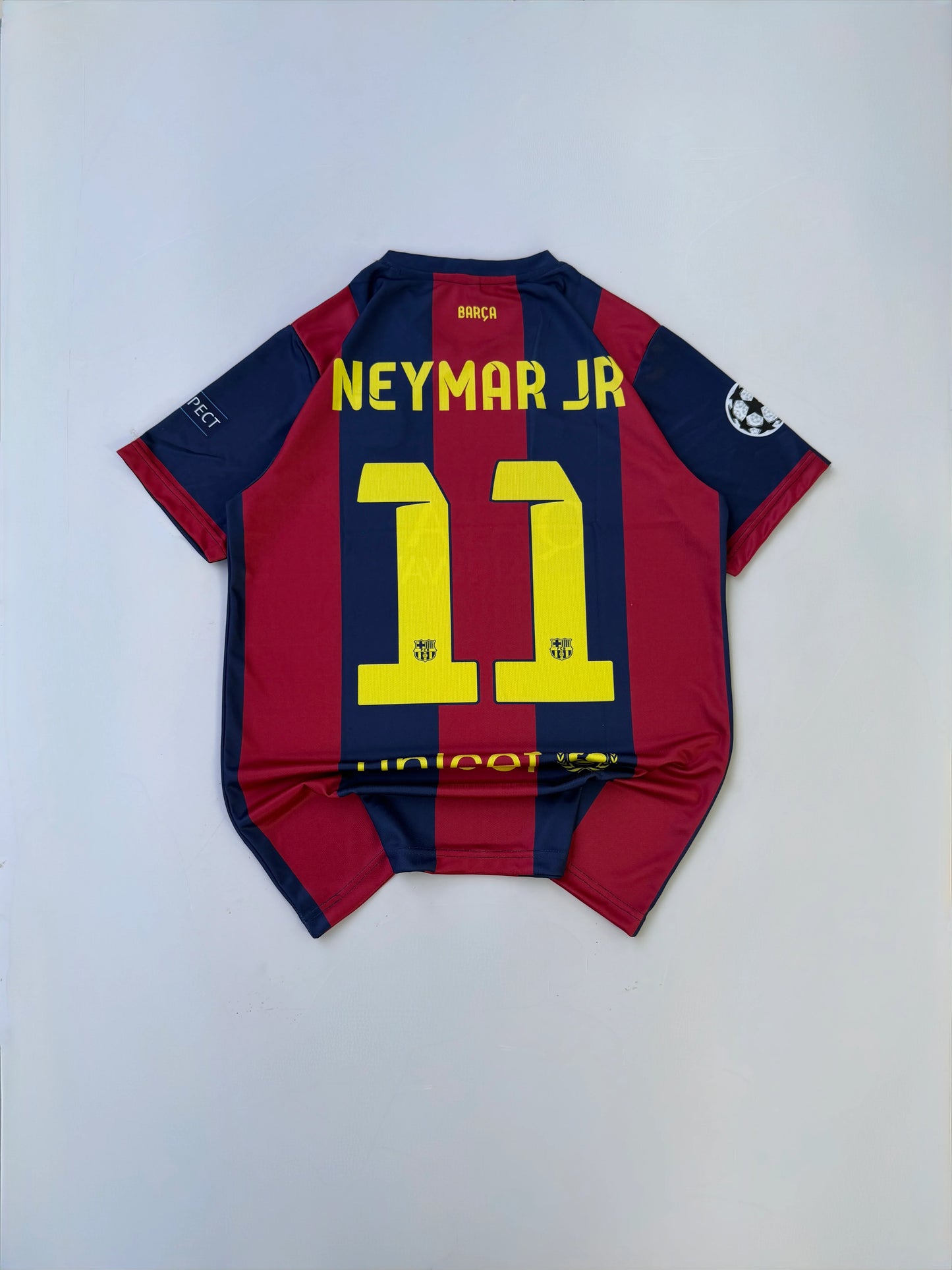 NEYMAR JR 11 FC BARCELONA 2014/15 HOME KIT EMBROIDERY