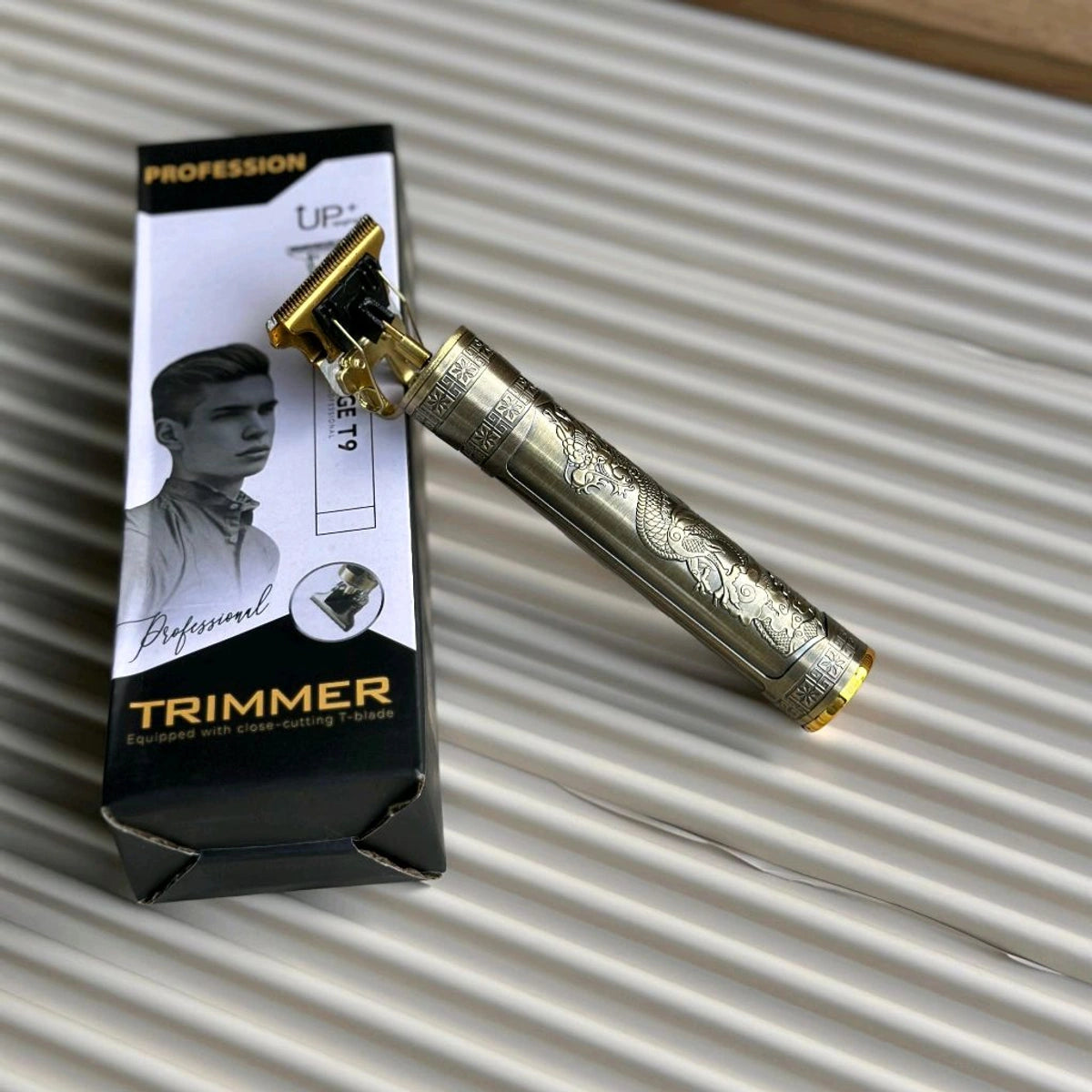 Vintage T9 Hair & Beard Trimmer | Rechargeable | Metal Body | USB Charging | 4 Guide Combs
