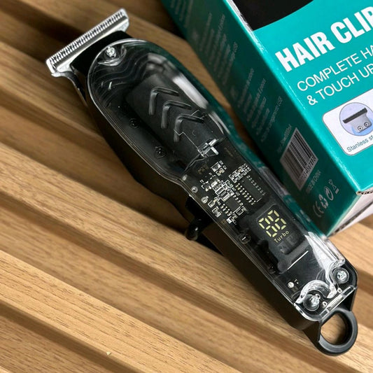 Transparent Body | LED Display | Stainless Steel Blade | Type-C Rechargeable | Face + Hair + Body