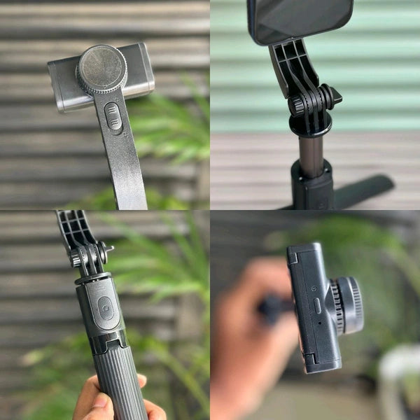 3-in-1 Gimbal Stabilizer with Selfie Stick & Tripod | Smart Anti-Shake, Bluetooth Control, 360° Rotation – Compatible with Android & iOS