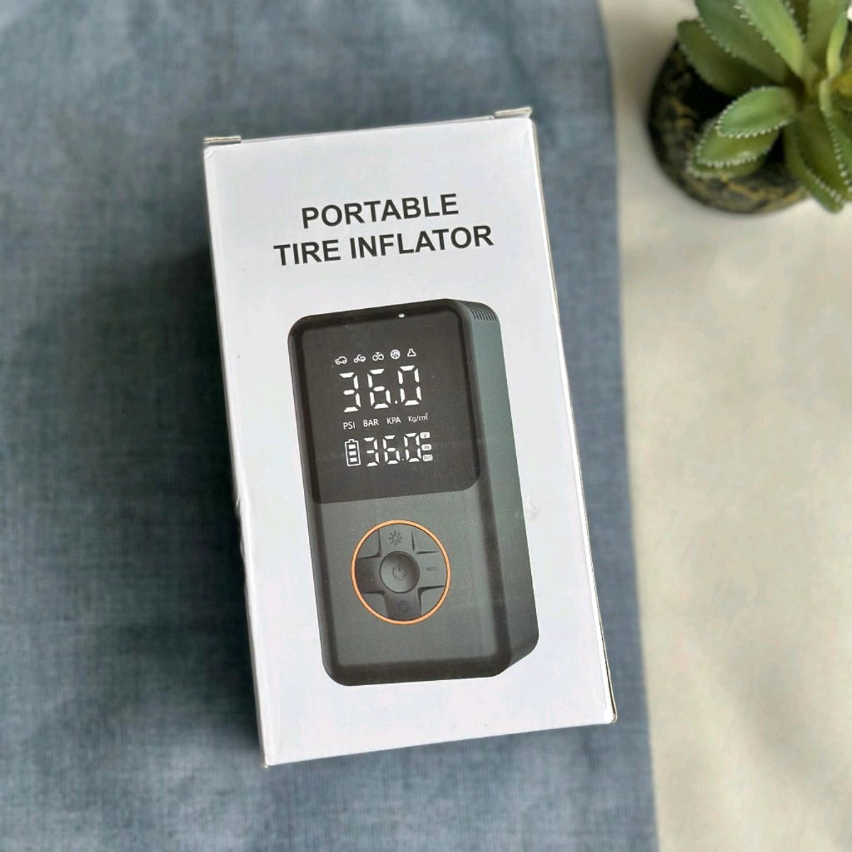Smart Portable Tire Inflator – Digital 150 PSI Air Pump for Car, Bike & Sports with Rechargeable Battery