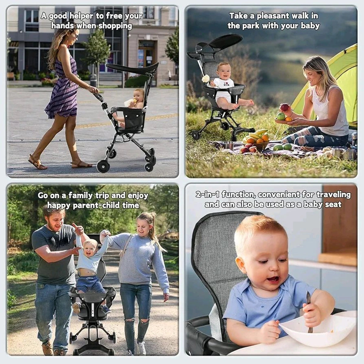 Lightweight Baby Travel Stroller | Portable Foldable Toddler Stroller for Airplane & Daily Use